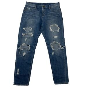 Articles Of Society Distressed Janis Boyfriend Fit Denim Blue Jeans 27 Med Wash